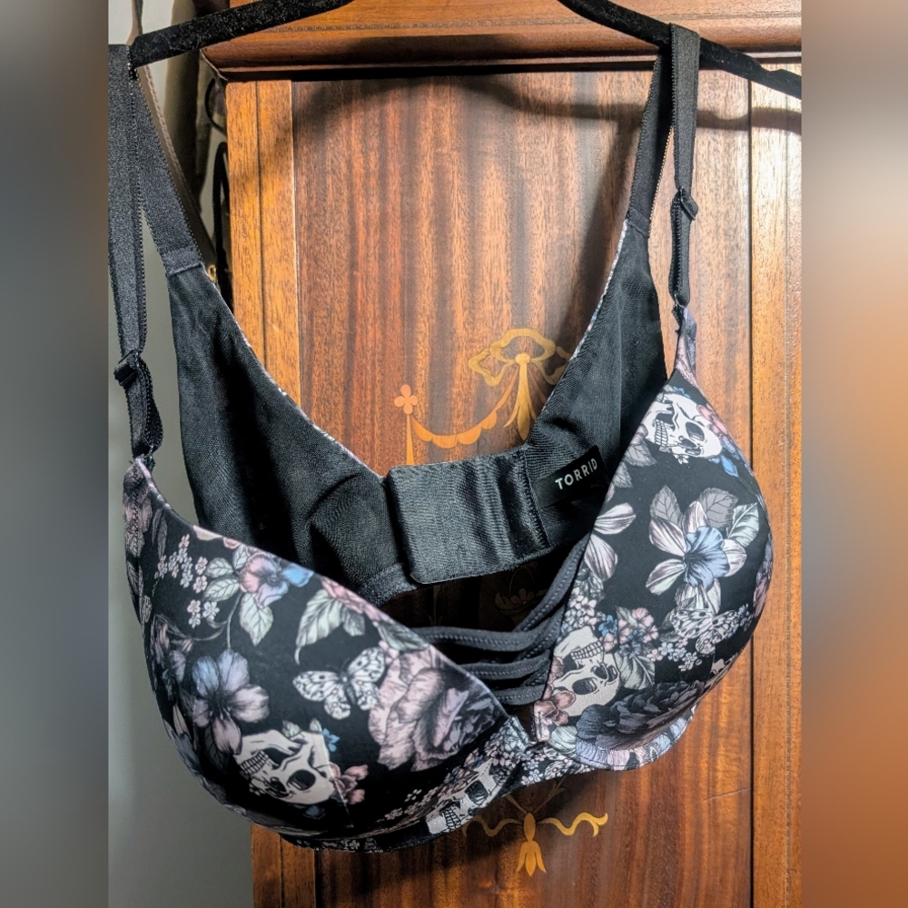 Torrid Floral Black Bra